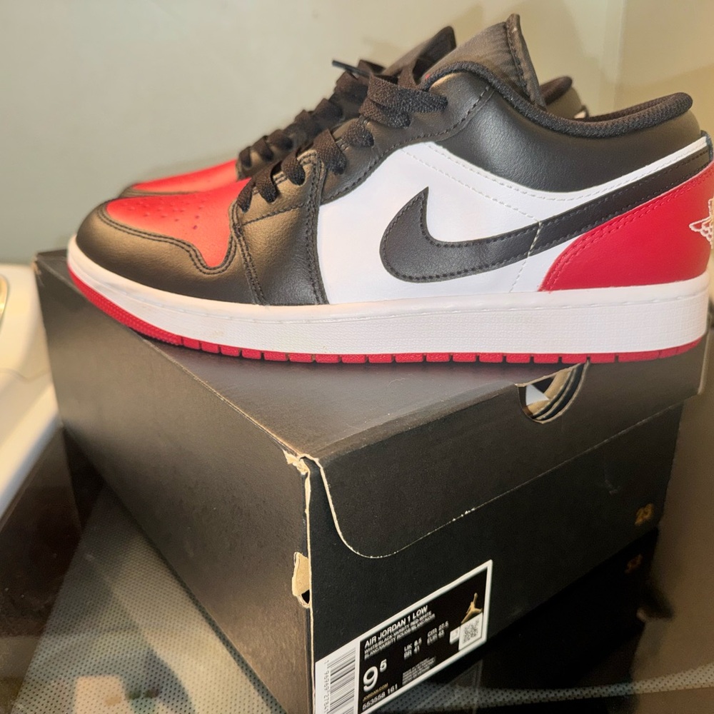 Nike Air Jordan 1 Low Black Red White Shoes